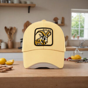 Premium Yellow Baseball Cap – G.O.A.T Embroidered Patch | Unisex Adjustable Hat