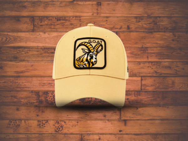 Premium Yellow Baseball Cap – G.O.A.T Embroidered Patch | Unisex Adjustable Hat - Image 3